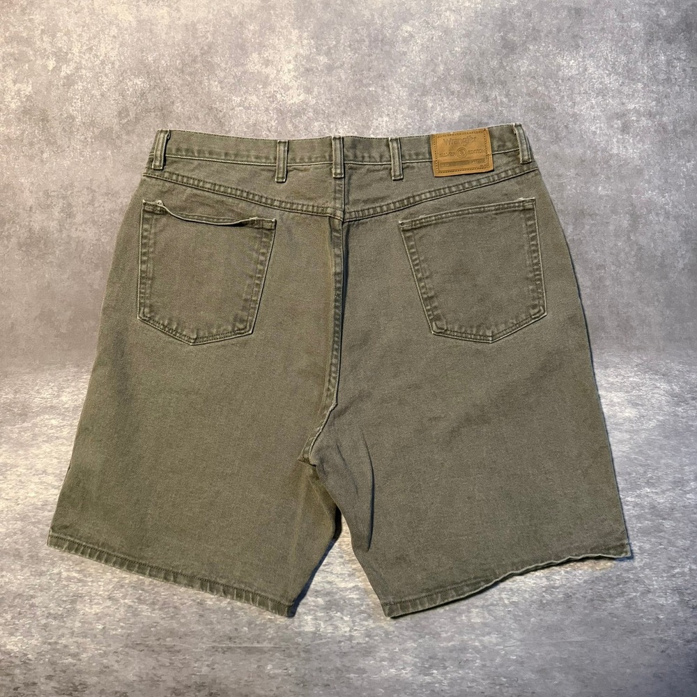 VTG Wrangler Silver Edition Shorts Men 40 Olive Green 100% Cotton USA Made Jorts